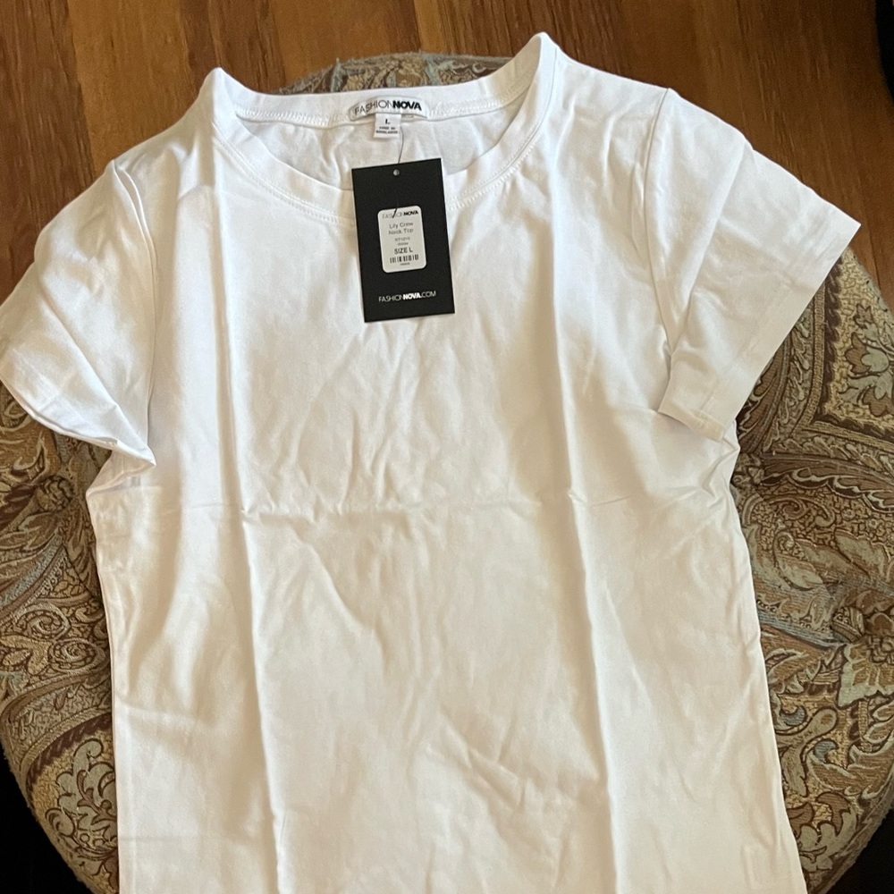 Fashion Nova White Shirt Short Sleeve